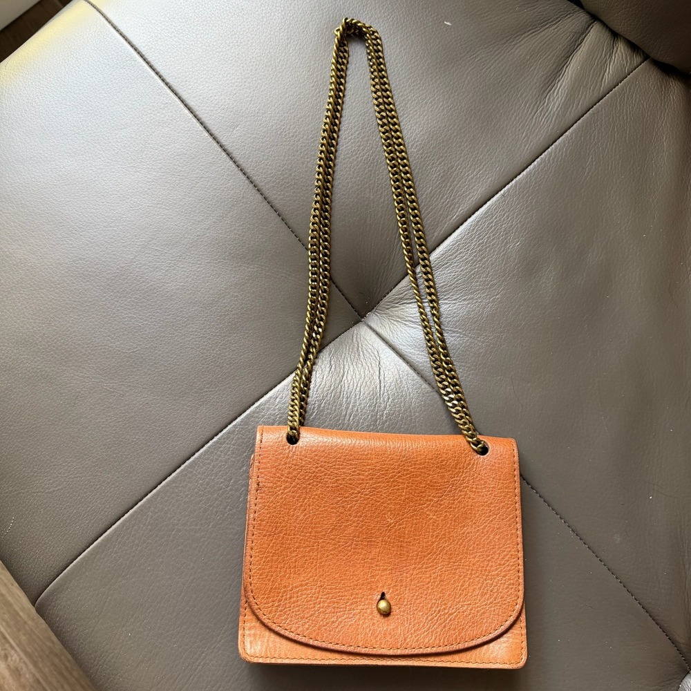 Madewell The Chain Crossbody Bag Brown Leather Shoulder Bag Boho Chic G8082